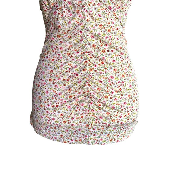 ETRO Milano Floral Print Sleeveless‎ Shirt Top Blouse Size 44 /10 Stretch Fitted - Picture 3 of 9